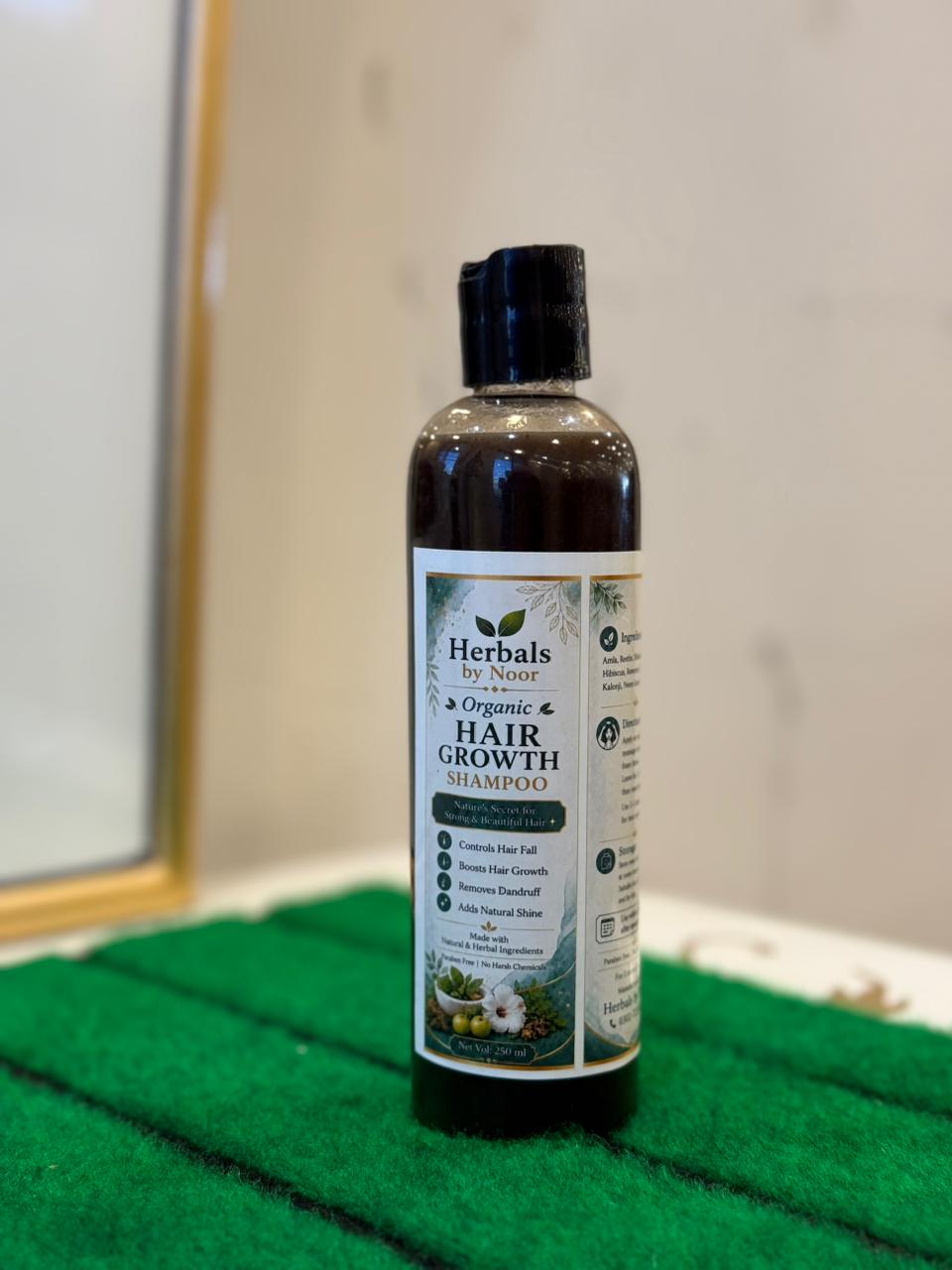 Herbals by Noor Organic Hair Growth Shampoo | 4-in-1 Formula (250 ml)