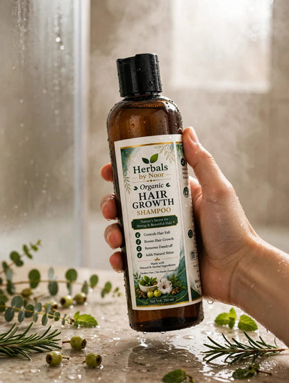 Herbals by Noor Organic Hair Growth Shampoo | 4-in-1 Formula (250 ml)